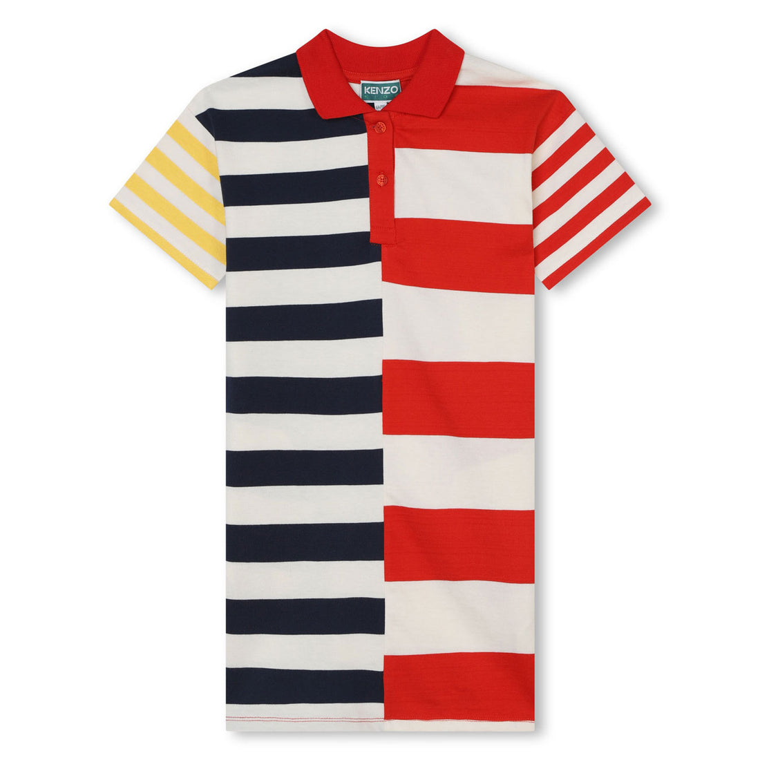 Kenzo Bright Red Multi Striped Polo Dress