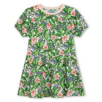 Kenzo Mint Green Floral Short Sleeve Dress