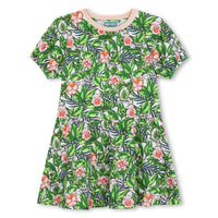 Kenzo Mint Green Floral Short Sleeve Dress
