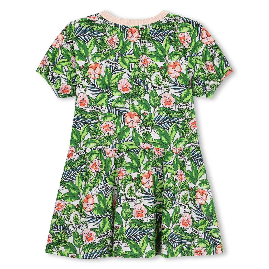 Kenzo Mint Green Floral Short Sleeve Dress