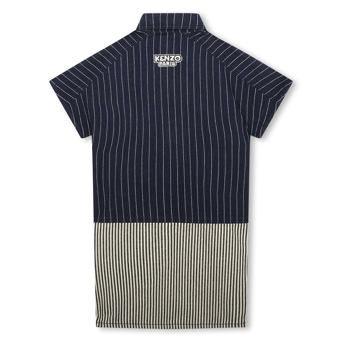 Kenzo Navy Denim Pinstriped Dress