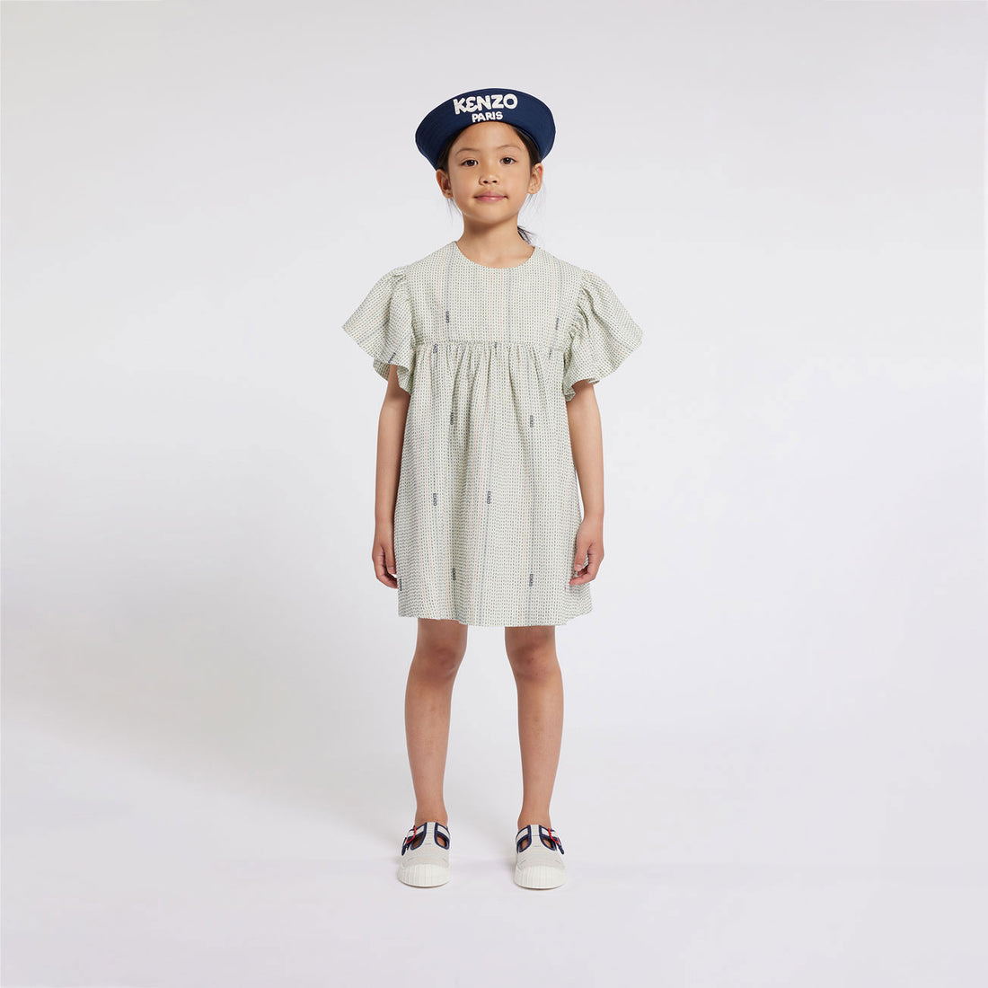 Kenzo Ivory Flutter Sleeve Dress
