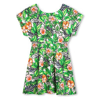 Kenzo Mint Green Floral Back Detailed Dress