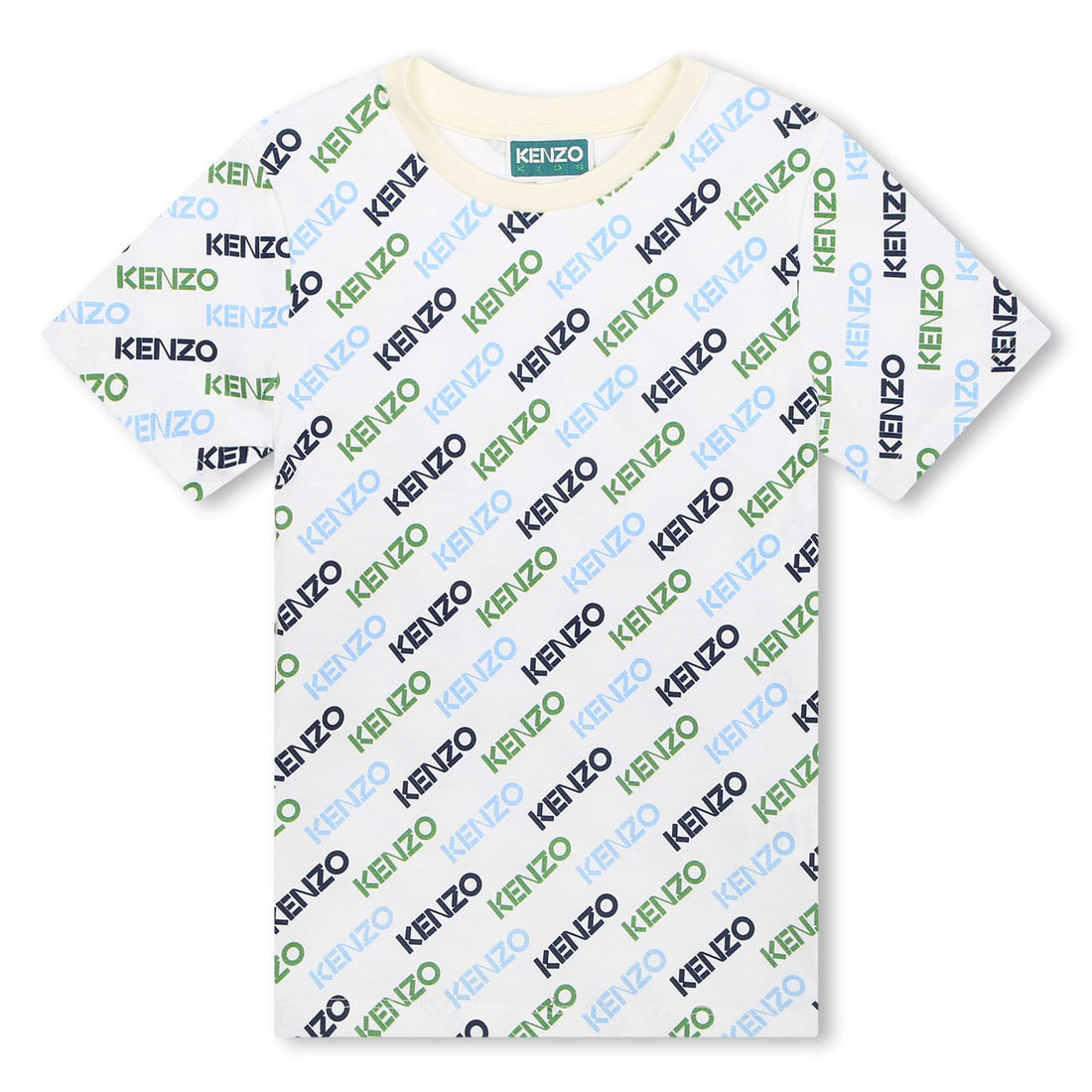 Kenzo Ivory Allover Logo Boy T-Shirt