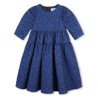 Kenzo Blue Jacquard Pattern Dress