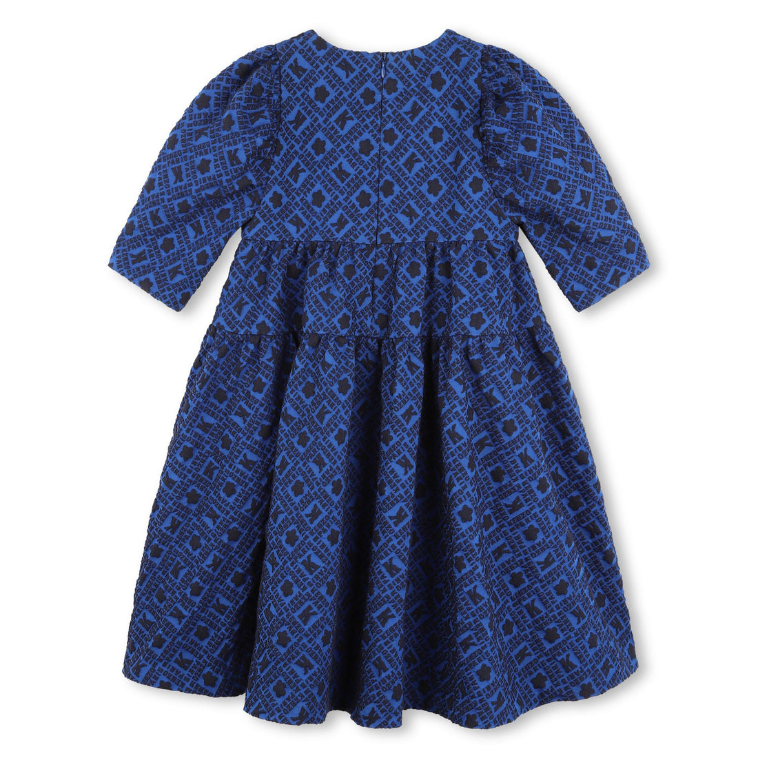 Kenzo Blue Jacquard Pattern Dress