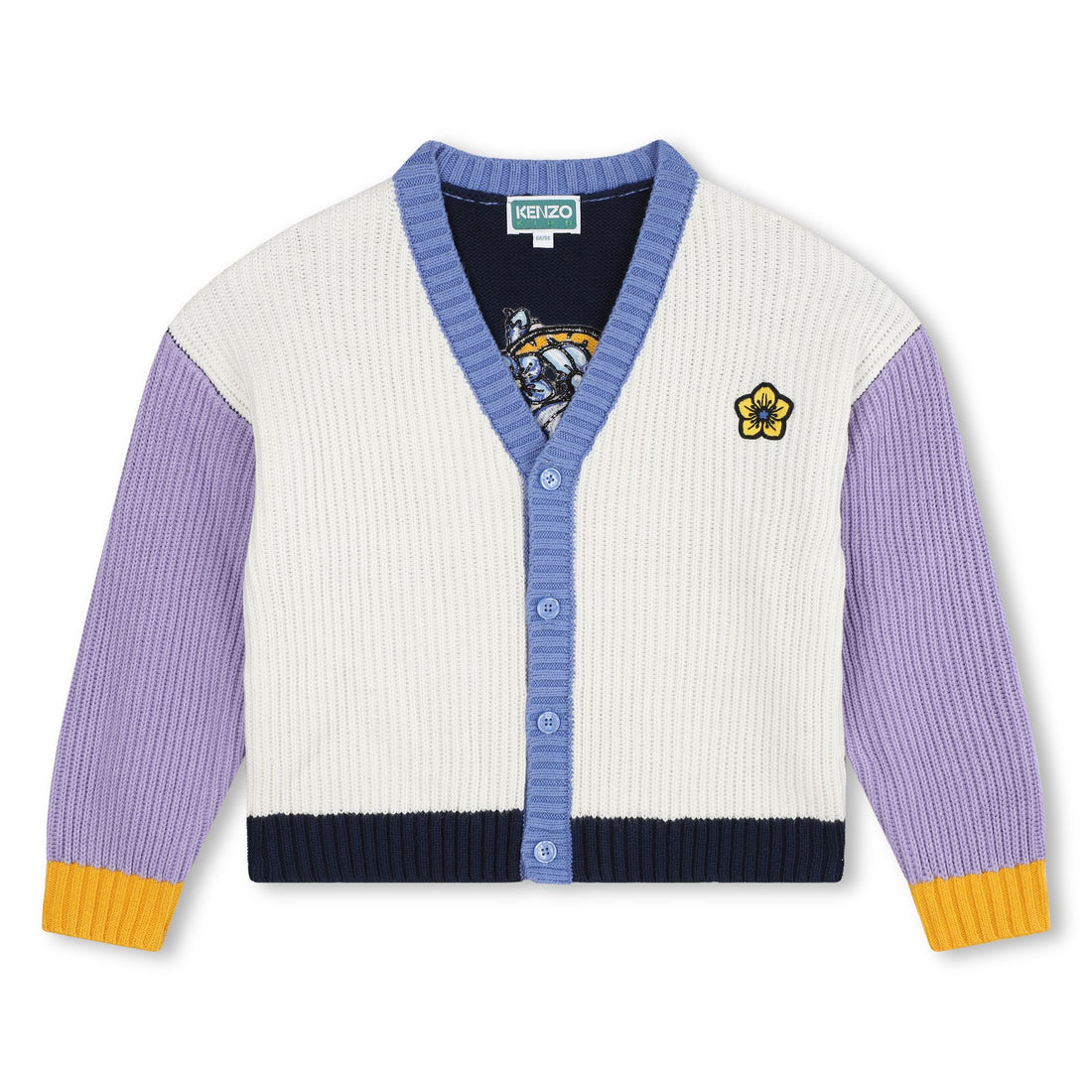 Kenzo Ivory Colorblock Cardigan