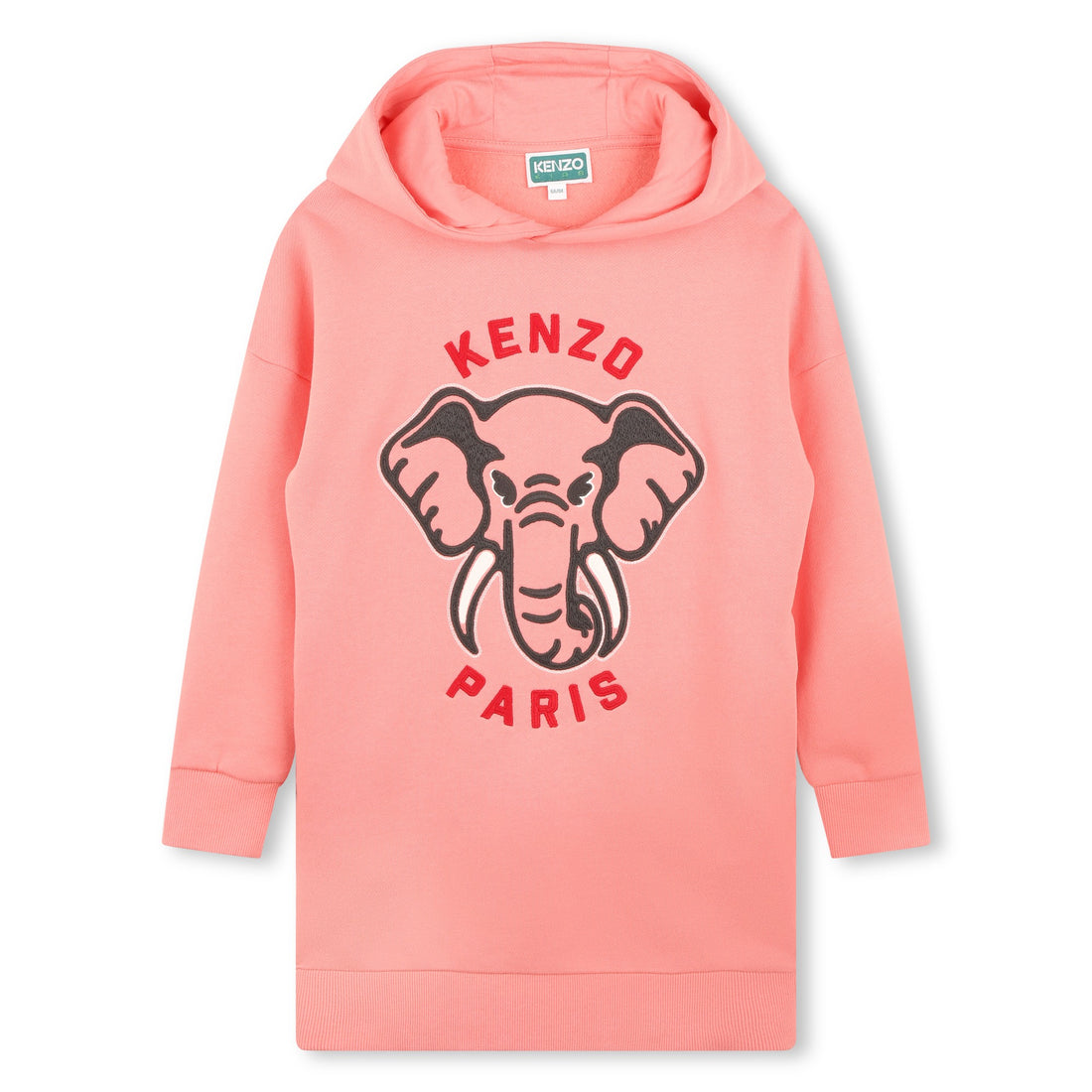 Kenzo Fuschia Elephant Graphic Hoodie Dress
