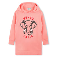 Kenzo Fuschia Elephant Graphic Hoodie Dress