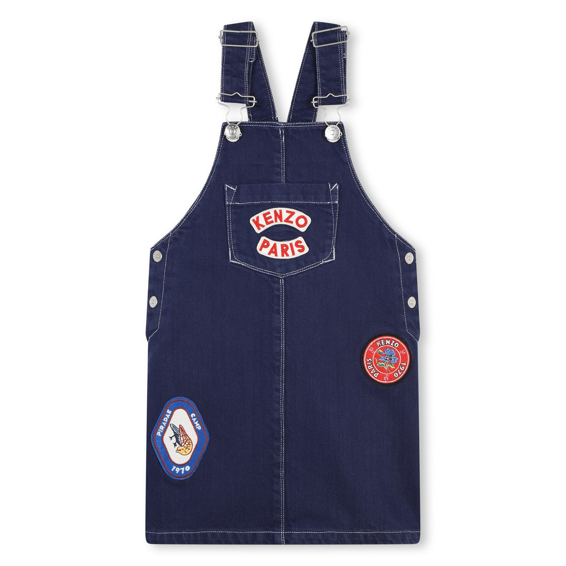 Kenzo Navy Patch Dungaree Dress