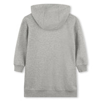 Kenzo Grey Marle Elephant Graphic Hoodie Dress