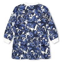 Kenzo Dark Blue Floral Print Sweatshirt Dress