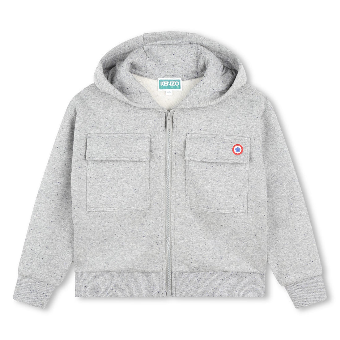Kenzo Grey Marle Cargo Pocket Zip Up