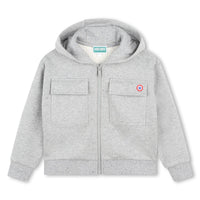 Kenzo Grey Marle Cargo Pocket Zip Up