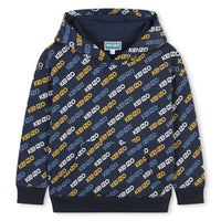 Kenzo Navy Logo Allover Hoodie