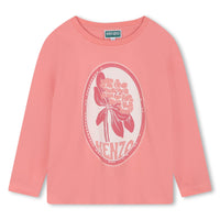 Kenzo Fushia Flower Detail Long Sleeve Tee