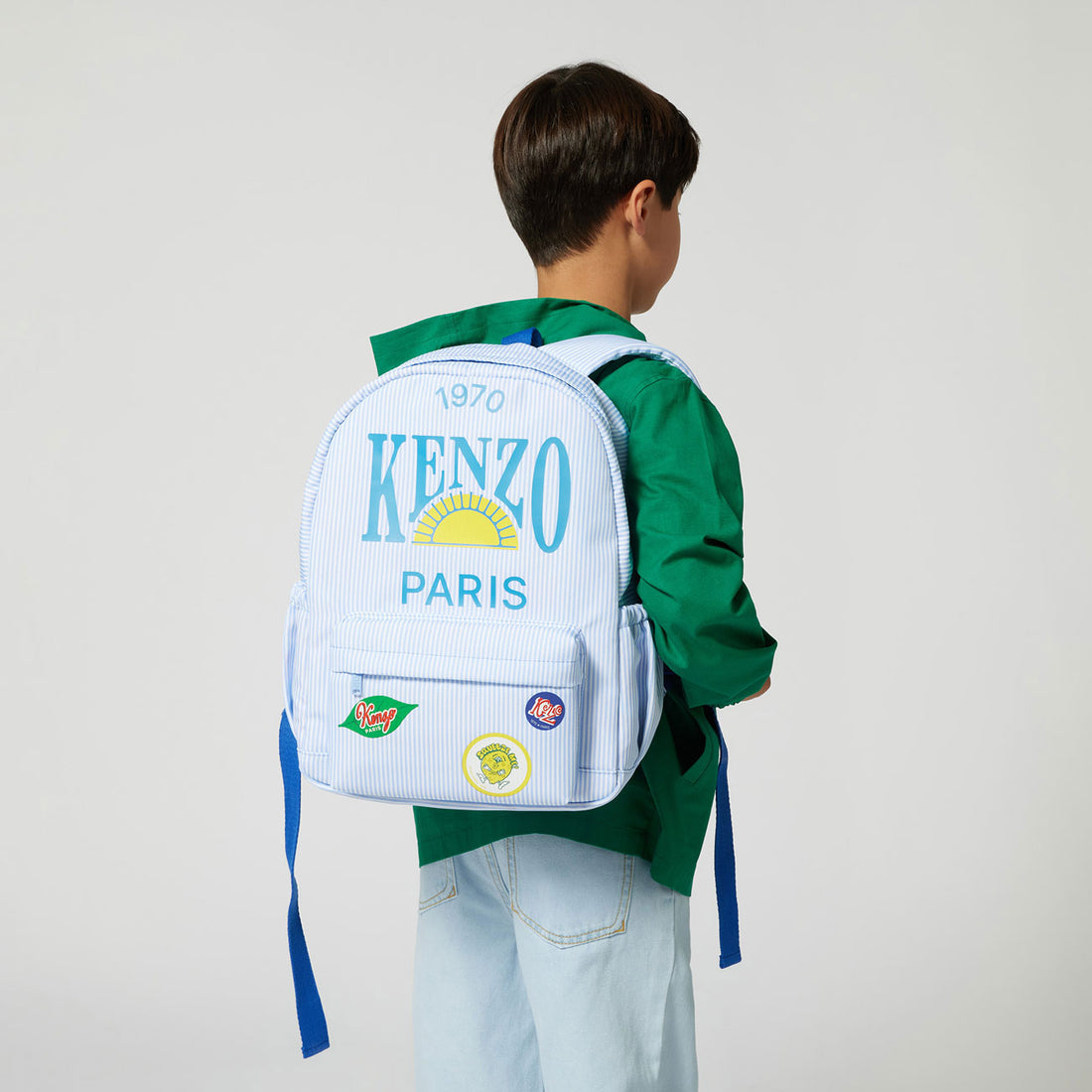 Kenzo Pale Blue Sun Logo Backpack