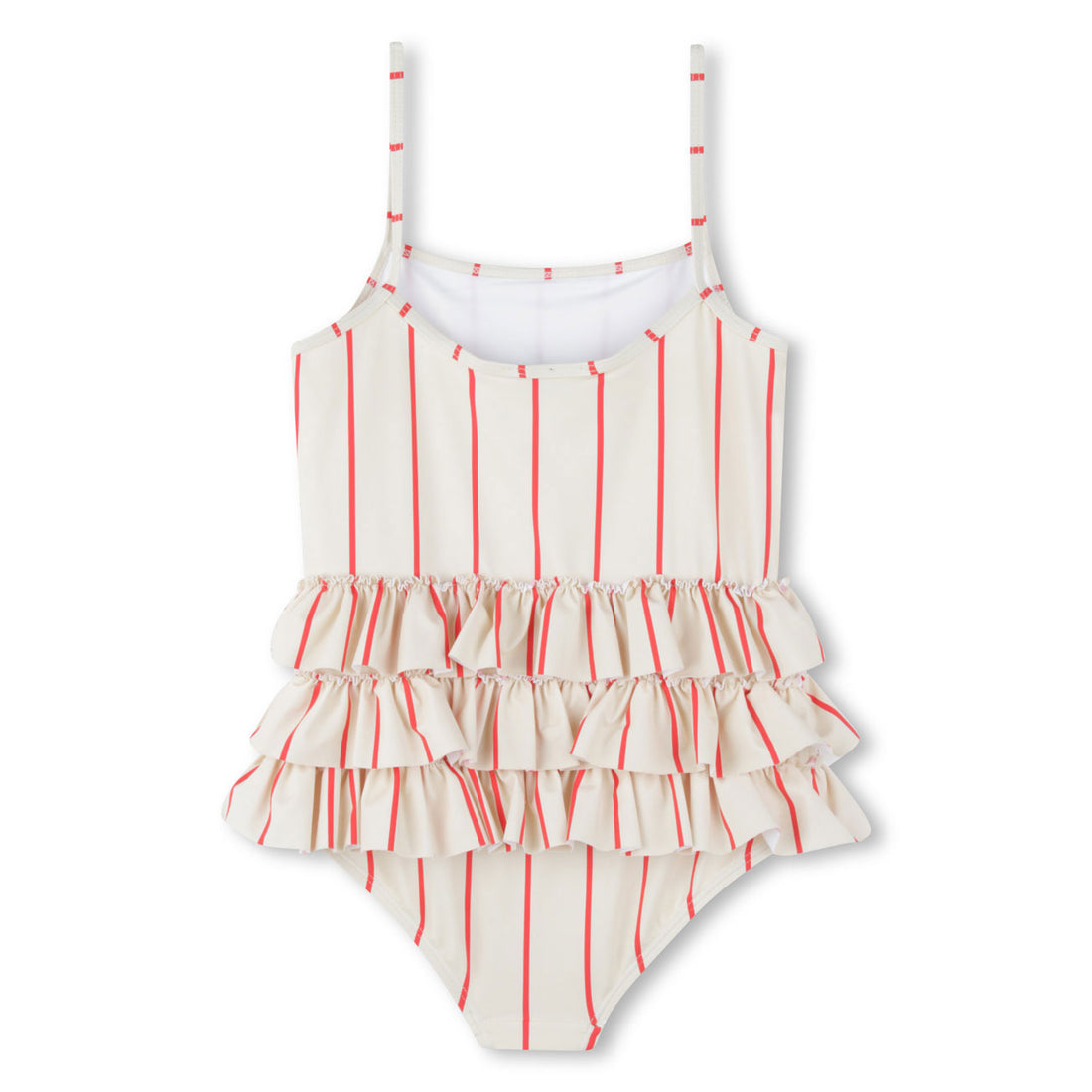 Kenzo Sand Striped Flounces Swimsuit