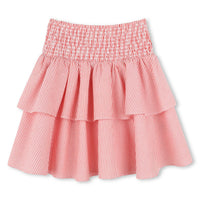 Kenzo Bright Red Striped Ruffled Skirt