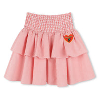 Kenzo Bright Red Striped Ruffled Skirt