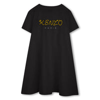 Kenzo Slate Blue Tiger Logo Dress