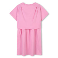 Kenzo Pink Graphic Logo Detailed Dress