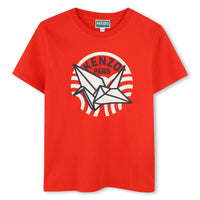 Kenzo Bright Red Paper Crane Logo Tee