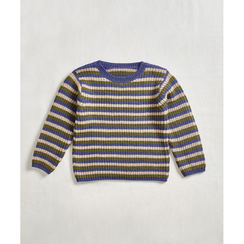 Oeuf Olive/Sand Thin Stripe Sweater