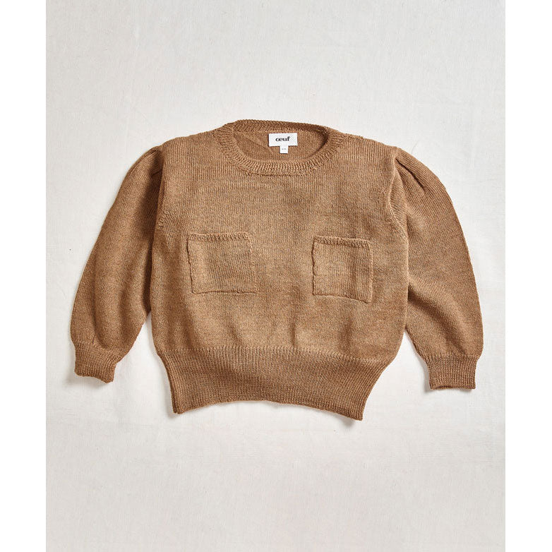 Oeuf Camel Puffy Sleeve Sweater