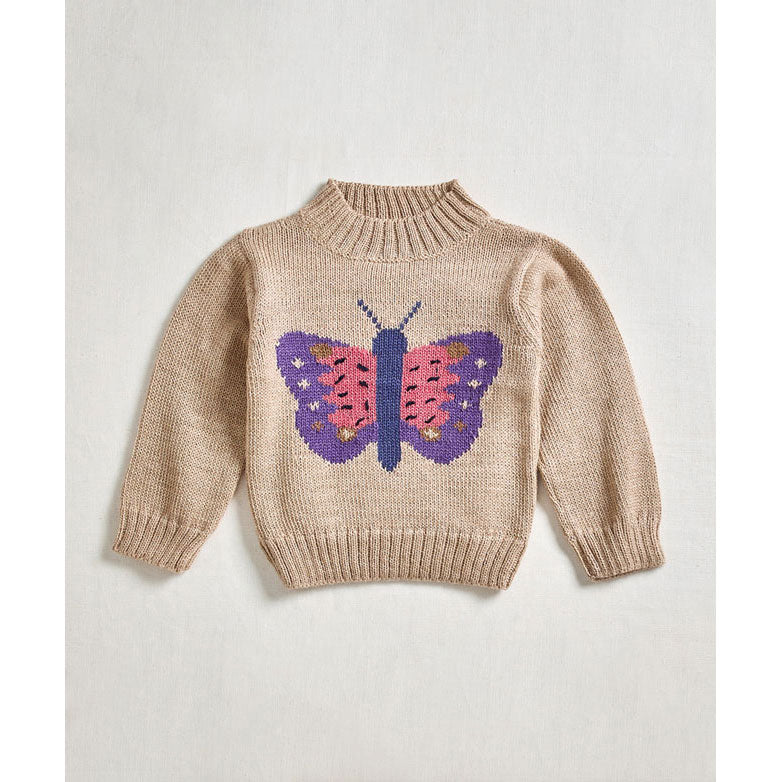 Oeuf Sand Butterfly Intarsia Sweater