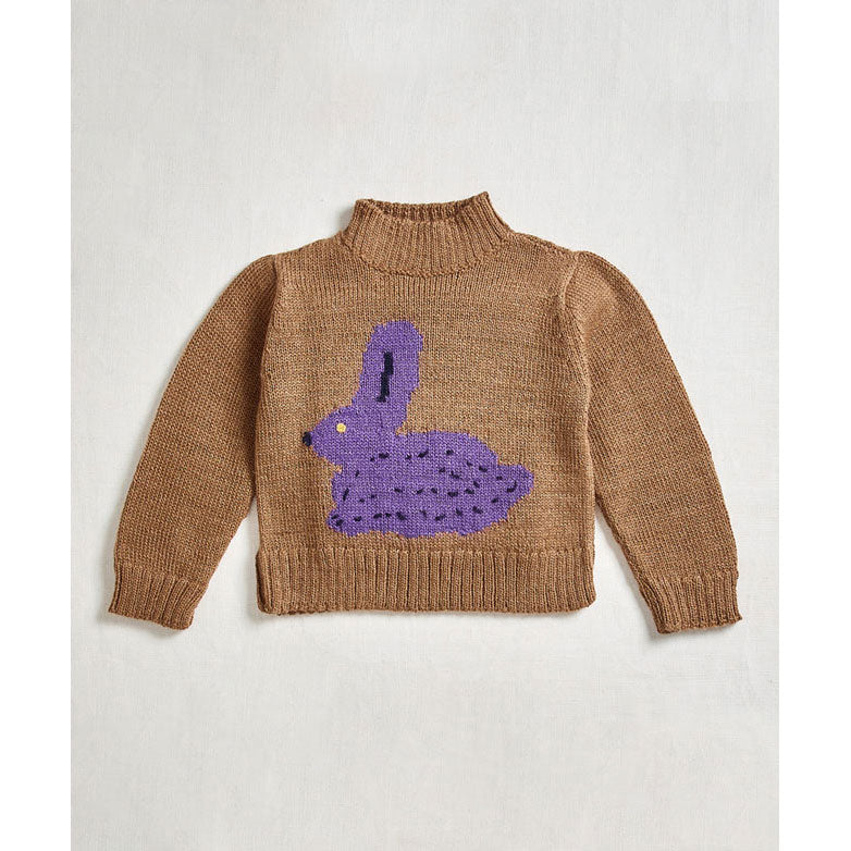 Oeuf Camel Bunny Intarsia Sweater