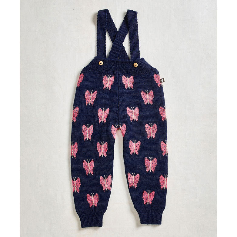 Oeuf Indigo Butterfly Suspender Pants