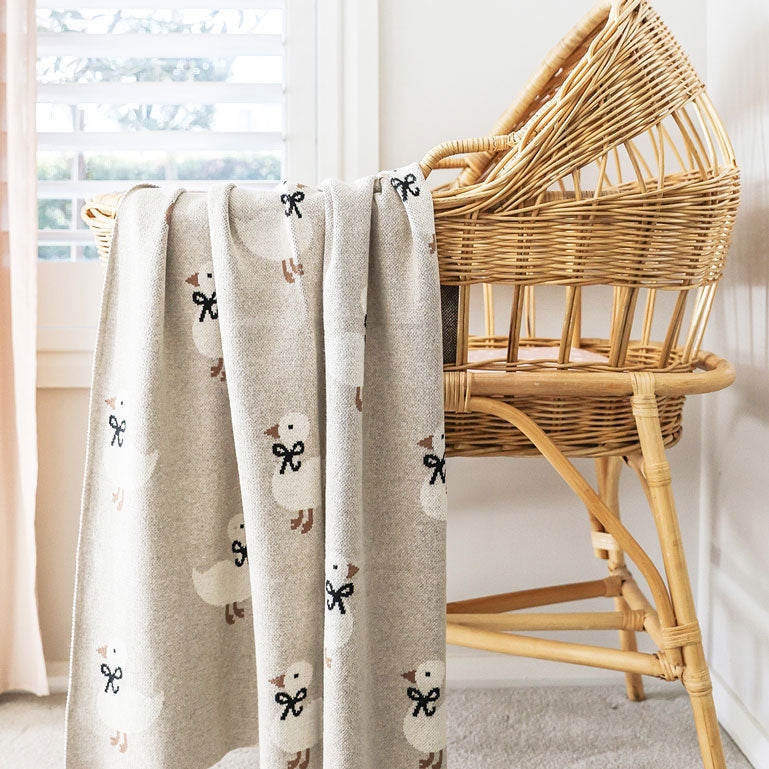 Alimrose Duck Baby Blanket Natural