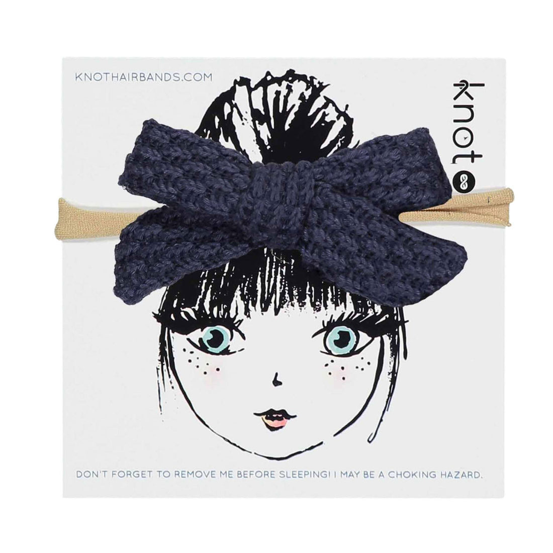 Knot Hairbands  Navy Knitted Bow Band