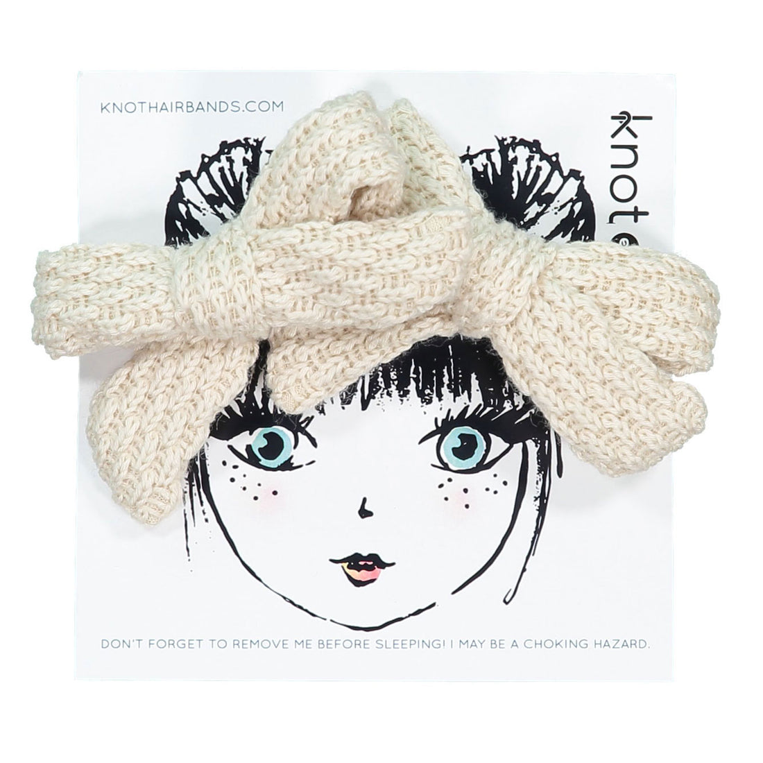 Knot Hairbands  Cream Knitted Mini Bow Set