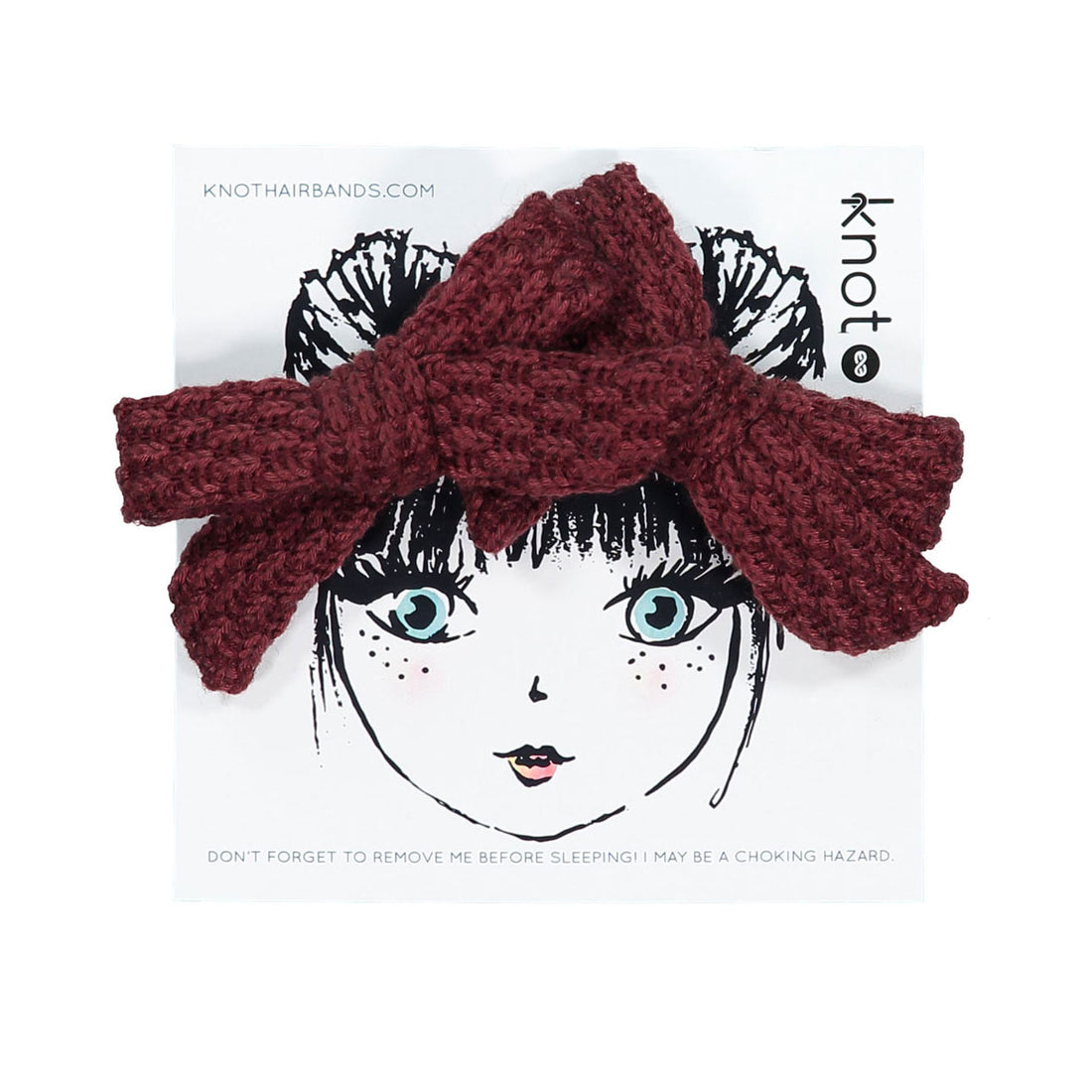 Knot Hairbands  Wine Knitted Mini Bow Set