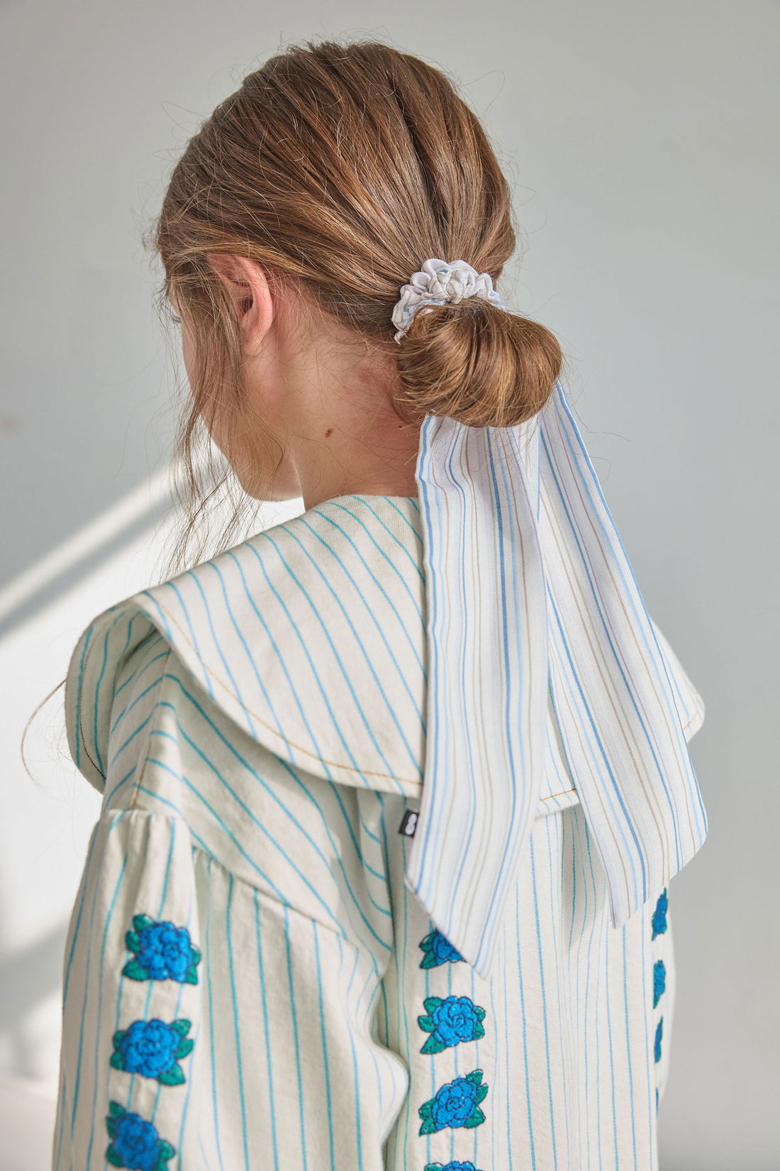 Knot Hairbands  Blue Stripe Coastal Scrunchie