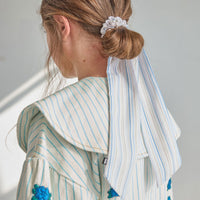Knot Hairbands  Blue Stripe Coastal Scrunchie
