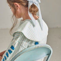Knot Hairbands  Blue Stripe Coastal Scrunchie
