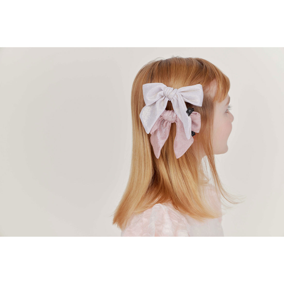 Knot Hairbands Pink Glimmer Bow Clip
