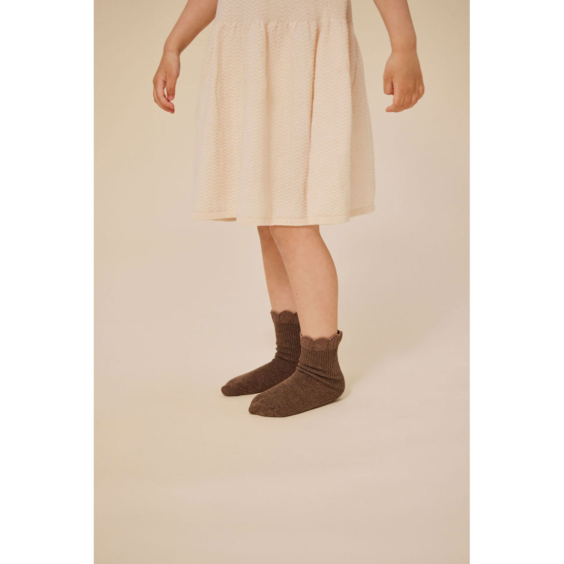 Konges Slojd Optic White/Sand/Brown 3 Pack Frill Socks