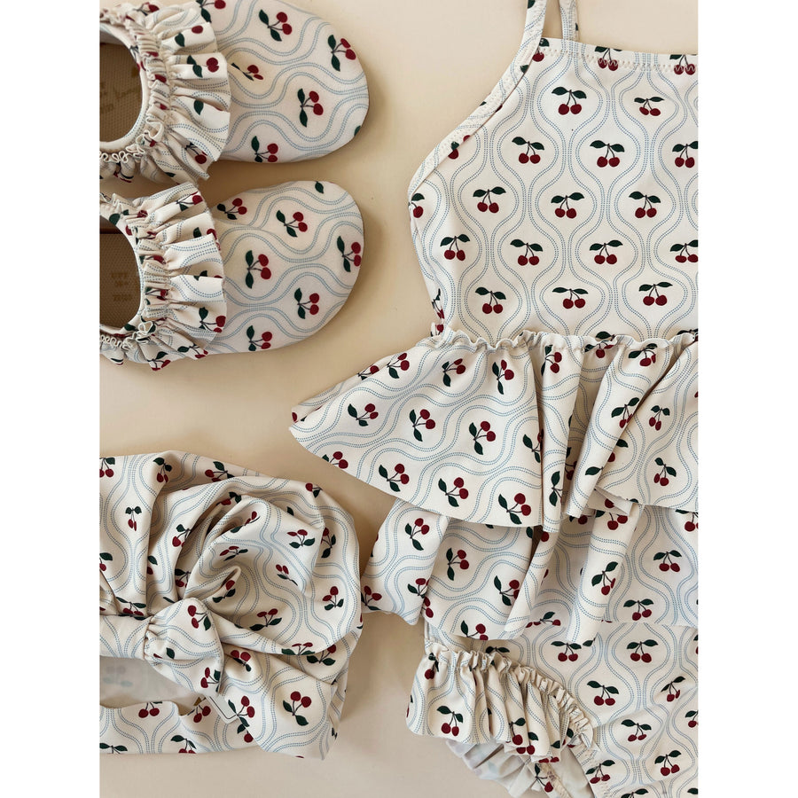 Konges Slojd Cherry Motif Manuca Frill Swimsuit