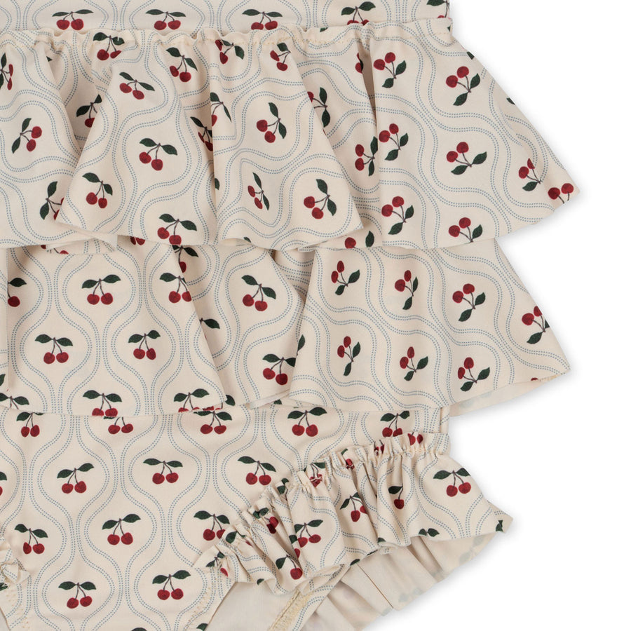 Konges Slojd Cherry Motif Manuca Frill Swimsuit