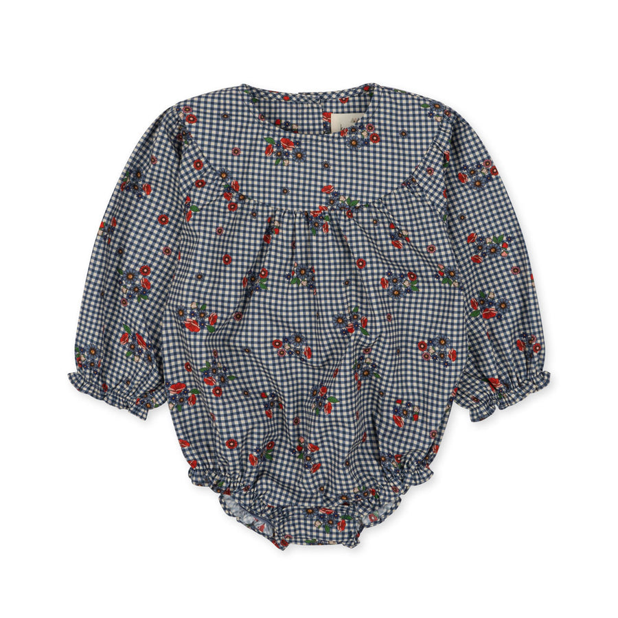Konges Slojd Blossom Check Bibi Romper