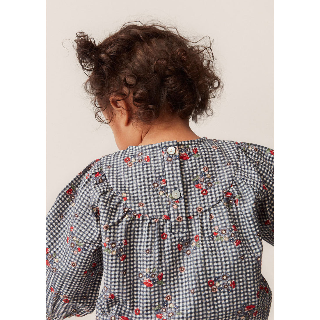 Konges Slojd Blossom Check Bibi Romper
