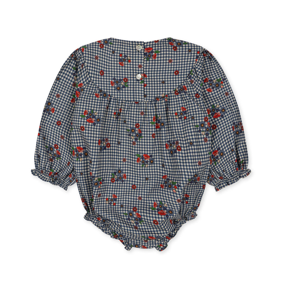Konges Slojd Blossom Check Bibi Romper
