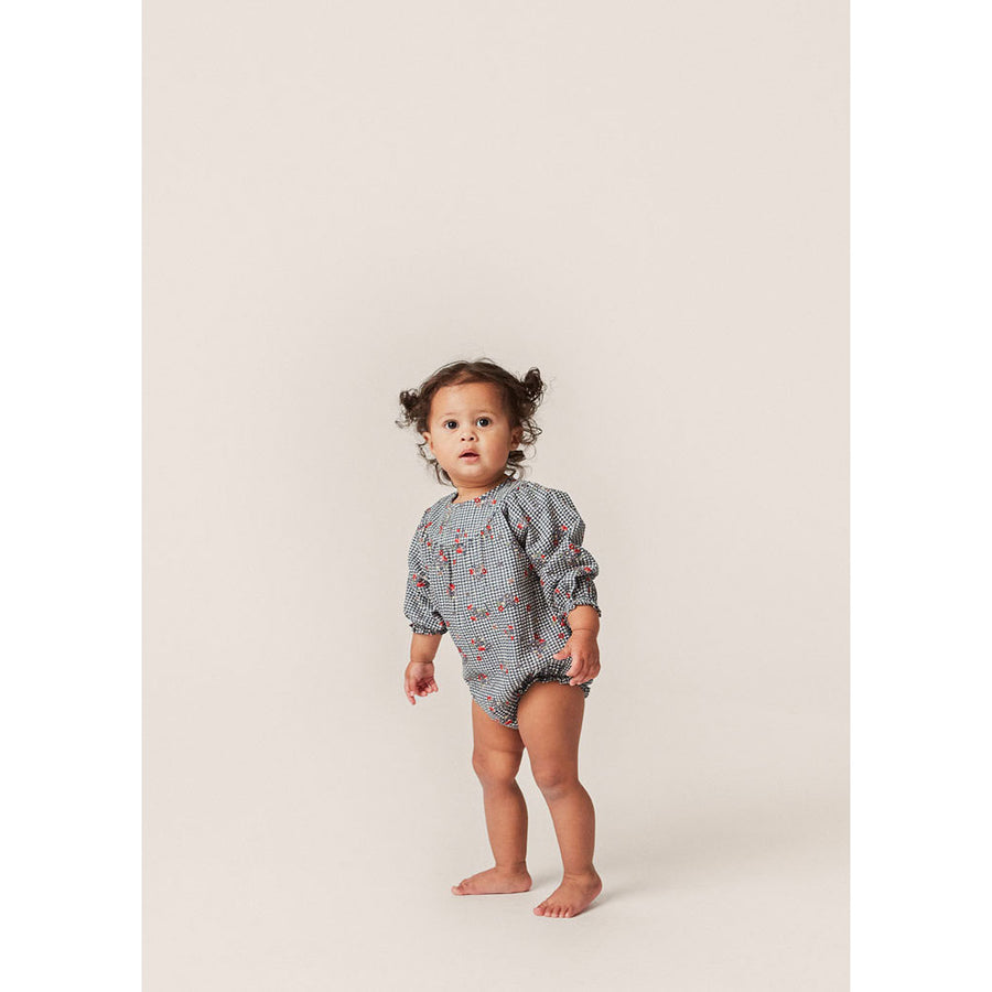 Konges Slojd Blossom Check Bibi Romper