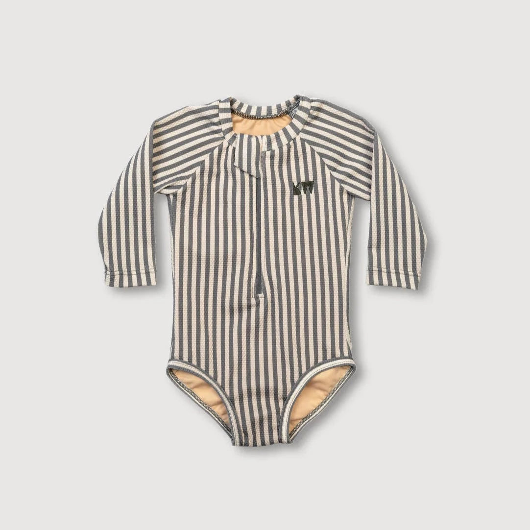 Kidwild Deep Blue Stripe One Piece Rashguard