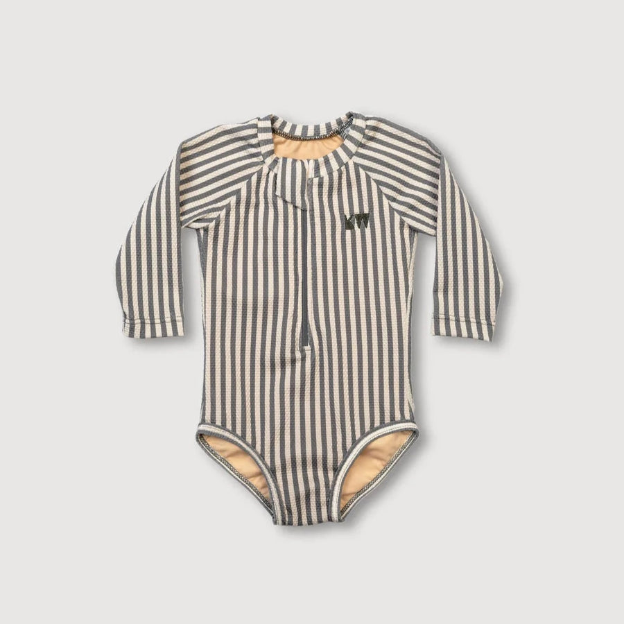 Kidwild Deep Blue Stripe One Piece Rashguard
