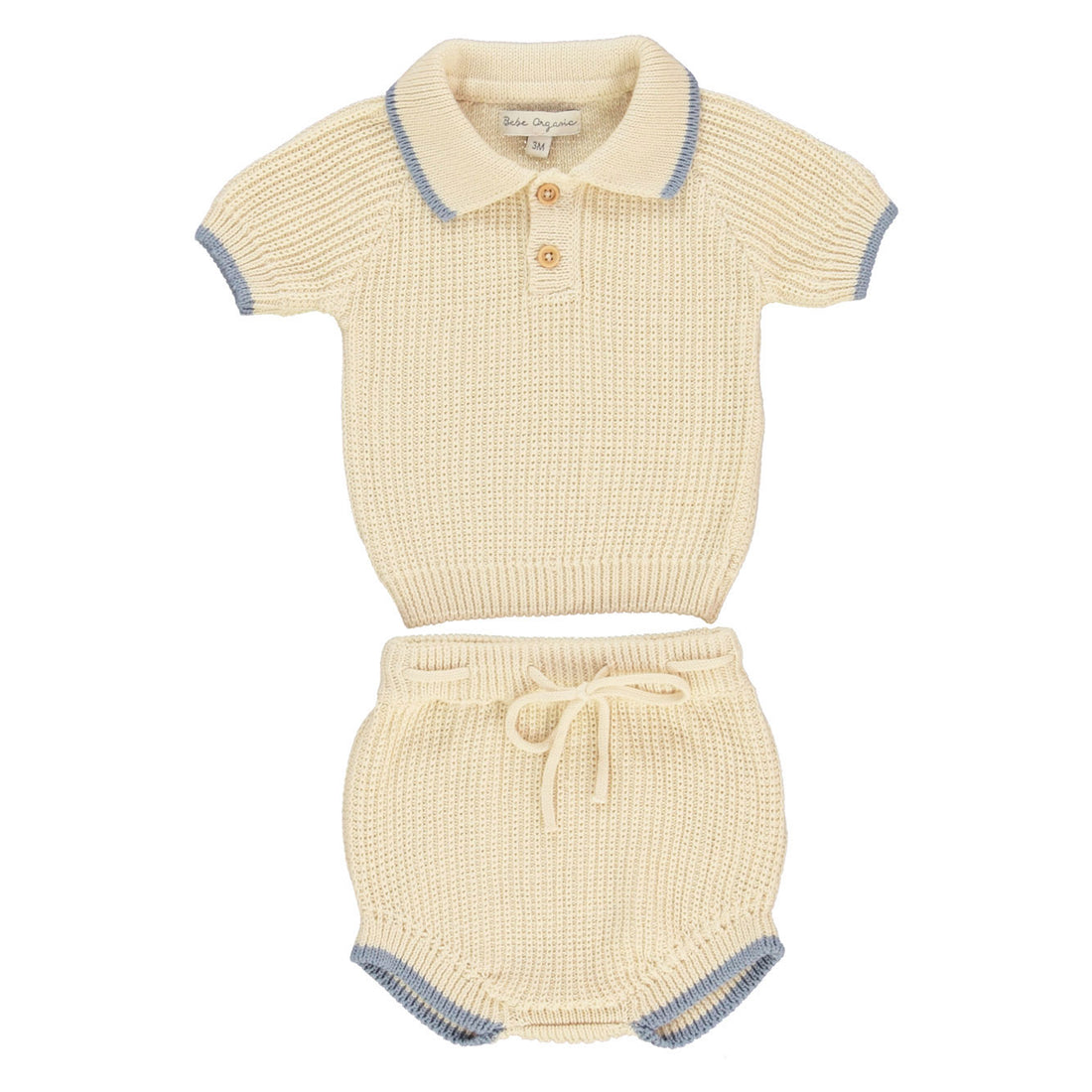Bebe Organic Natural Knit Kane Baby Polo Set